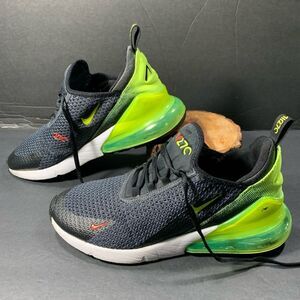 Nike Air Max 270 Sneakers Gray Yellow Black Shoe Size Womens 8.5 or Youth  7